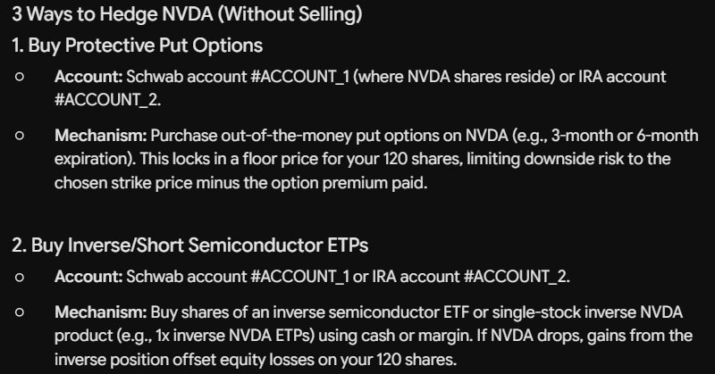 Gemini offering two answers, both using [PERSON_1], [ADDRESS_1], [ID_NUMBER_1] and [TAX_ID_1]